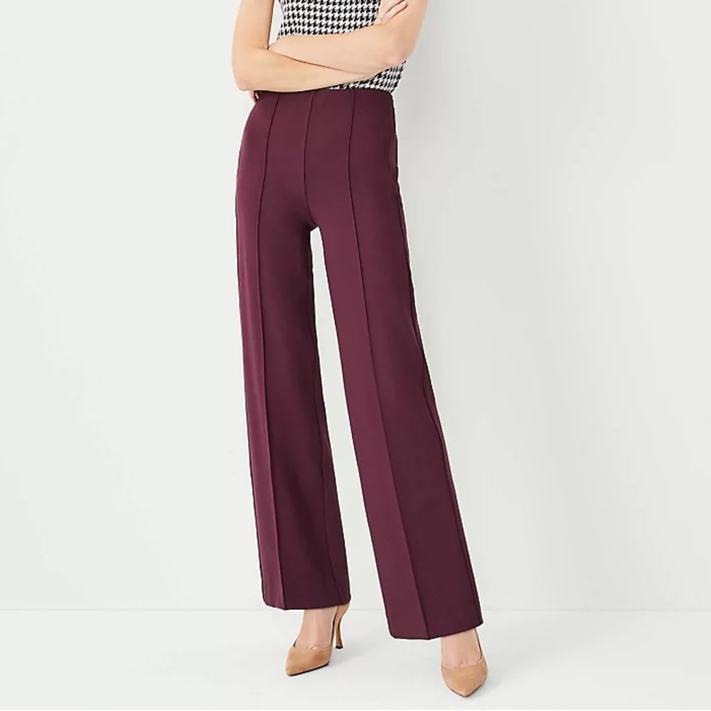 Ann Taylor Plum Straight-Leg Pants